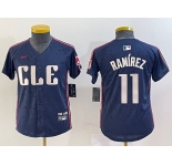 Youth Cleveland Guardians #11 Jose Ramirez Navy 2024 City Connect Limited Stitched Jersey