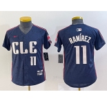 Youth Cleveland Guardians #11 Jose Ramirez Number Navy 2024 City Connect Limited Stitched Jersey