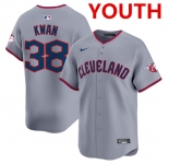 Youth Cleveland Guardians #38 Steven Kwan Gray 2025 Alternate Limited Stitched Baseball Jersey