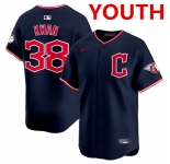 Youth Cleveland Guardians #38 Steven Kwan Navy 2025 Alternate Limited Stitched Baseball Jersey
