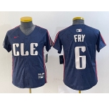 Youth Cleveland Guardians #6 David Fry Navy 2024 City Connect Limited Stitched Jersey