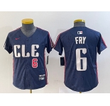 Youth Cleveland Guardians #6 David Fry Navy 2024 City Connect Limited Stitched Jerseys