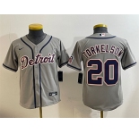 Youth Detroit Tigers #20 Spencer Torkelson Gray Cool Base Stitched Baseball Jersey