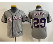 Youth Detroit Tigers #29 Tarik Skubal Gray Cool Base Stitched Baseball Jersey