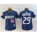 Youth Detroit Tigers #29 Tarik Skubal Navy 2024 City Connect Cool Base Limited Stitched Jerseys