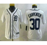 Youth Detroit Tigers #30 Kerry Carpenter White Cool Base Stitched Jersey