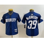 Youth Detroit Tigers #39 Zach McKinstry 2024 Navy City Connect Cool Base Limited Stitched Baseball Jersey