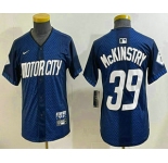 Youth Detroit Tigers #39 Zach McKinstry 2024 Navy City Connect Cool Base Limited Stitched Jersey