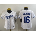 Youth Kansas City Royals #16 Bo Jackson White Cool Base Stitched Baseball Jersey