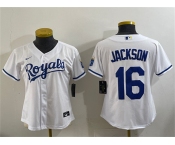 Youth Kansas City Royals #16 Bo Jackson White Cool Base Stitched Baseball Jersey