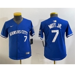 Youth Kansas City Royals #7 Bobby Witt Jr. Royal Limited Stitched Baseball Jersey