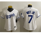 Youth Kansas City Royals #7 Bobby Witt Jr. White Cool Base Stitched Baseball Jersey