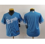 Youth Kansas City Royals Blank Light Blue Cool Base Stitched Jersey
