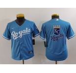 Youth Kansas City Royals Blank Light Blue Cool Base Stitched Jerseys