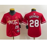 Youth St Louis Cardinals #28 Nolan Arenado Red 2024 City Connect Limited Stitched Baseball Jersey