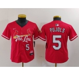 Youth St Louis Cardinals #5 Albert Pujols Red 2024 City Connect Limited Stitched Jersey