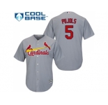 Youth St.Louis Cardinals #5 Albert Pujols Grey Cool Base Stitched MLB Jersey