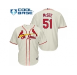 Youth St.Louis Cardinals #51 Willie McGee Cream Cool Base Stitched MLB Jersey