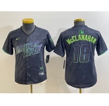 Youth Tampa Bay Rays #18 Shane McClanahan Charcoal 2024 City Connect Limited Stitched Jersey