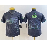 Youth Tampa Bay Rays #22 Jose Siri Number Charcoal 2024 City Connect Limited Stitched Jersey