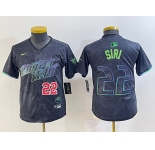 Youth Tampa Bay Rays #22 Jose Siri Number Charcoal 2024 City Connect Limited Stitched Jerseys