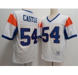 Blue Mountain State #54 Thad Castle White Stitched Football Jersey