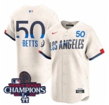 Men Nike Los Angeles Dodgers Mookie Betts #50 Ice Cream 2024 World Series Champions Stitched MLB Jersey