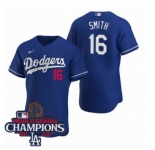 Men Nike Los Angeles Dodgers Will Smith #16 Blue Flex Base 2024 World Series Champions Stitched MLB Jersey
