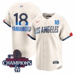 Men Nike Los Angeles Dodgers Yoshinobu Yamamoto #18 Ice Cream 2024 World Series Champions Stitched MLB Jersey
