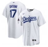 Men's Los Angeles Dodgers #17 Shohei Ohtani White 2024 World Series Champions Home Stitched Baseball Jersey