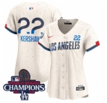 Women Nike Los Angeles Dodgers Clayton Kershaw #22 Ice Cream 2024 World Series Champions Stitched MLB Jersey