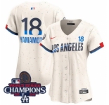 Women Nike Los Angeles Dodgers Yoshinobu Yamamoto #18 Ice Cream 2024 World Series Champions Stitched MLB Jersey