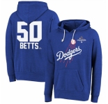 Men Los Angeles Dodgers 50 Mookie Betts Royal 2024 World Series Champions Name 26 Number Tri Blend Pullover Hoodie