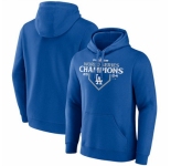 Men Los Angeles Dodgers Royal 2024 World Series Champions Official Logo Pullover Hoodie