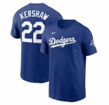 Men Los Angeles Dodgers 22 Clayton Kershaw Royal 2024 World Series Champions Name 26 Number T Shirt
