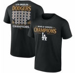 Men Los Angeles Dodgers Black 2024 World Series Champions Jersey Roster T Shirt