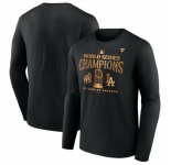 Men Los Angeles Dodgers Black 2024 World Series Champions Locker Room Parade Long Sleeve T Shirt