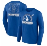 Men Los Angeles Dodgers Royal 2024 World Series Champions Signature Roster Long Sleeve T Shirt