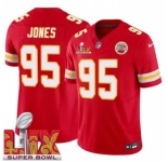 Men Kansas City Chiefs Chris Jones #95 Red 2024-2025 Super Bowl LIX F U S E Stitched Jersey