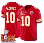 Men Kansas City Chiefs Isiah Pacheco #10 Red 2024-2025 Super Bowl LIX F U S E Stitched Jersey