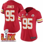 Women Kansas City Chiefs Chris Jones #95 Red 2024-2025 Super Bowl LIX F U S E Stitched Jersey