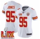 Women Kansas City Chiefs Chris Jones #95 White 2024-2025 Super Bowl LIX F U S E Stitched Jersey