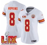 Women Kansas City Chiefs DeAndre Hopkins #8 White 2024-2025 Super Bowl LIX F U S E Stitched Jersey