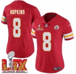 Youth Kansas City Chiefs DeAndre Hopkins #8 Red 2024-2025 Super Bowl LIX F U S E Stitched Jersey