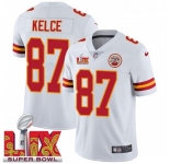 Youth Kansas City Chiefs Travis Kelce #87 White 2024-2025 Super Bowl LIX F U S E Stitched Jersey