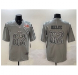 Men Philadelphia Eagles 62 Jason Kelce Grey 2025 Super Bowl LIX Patch Atmosphere Fashion Vapor Untouchable Limited Stitched Football Jersey