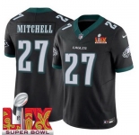 Men Philadelphia Eagles Quinyon Mitchell #27 Black 2024-2025 Super Bowl LIX F U S E Stitched NFL Jersey