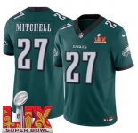 Men Philadelphia Eagles Quinyon Mitchell #27 Green 2024-2025 Super Bowl LIX F U S E Stitched NFL Jersey