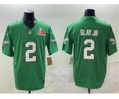 Men's Philadelphia Eagles #2 Darius Slay Jr. Green 2025 Super Bowl LIX Patch F.U.S.E. Throwback Vapor Untouchable Limited Stitched Football Jersey