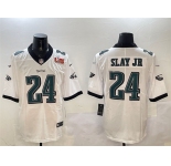 Men's Philadelphia Eagles #24 Darius Slay Jr. White 2025 Super Bowl LIX Patch Vapor Untouchable Limited Stitched Football Jersey